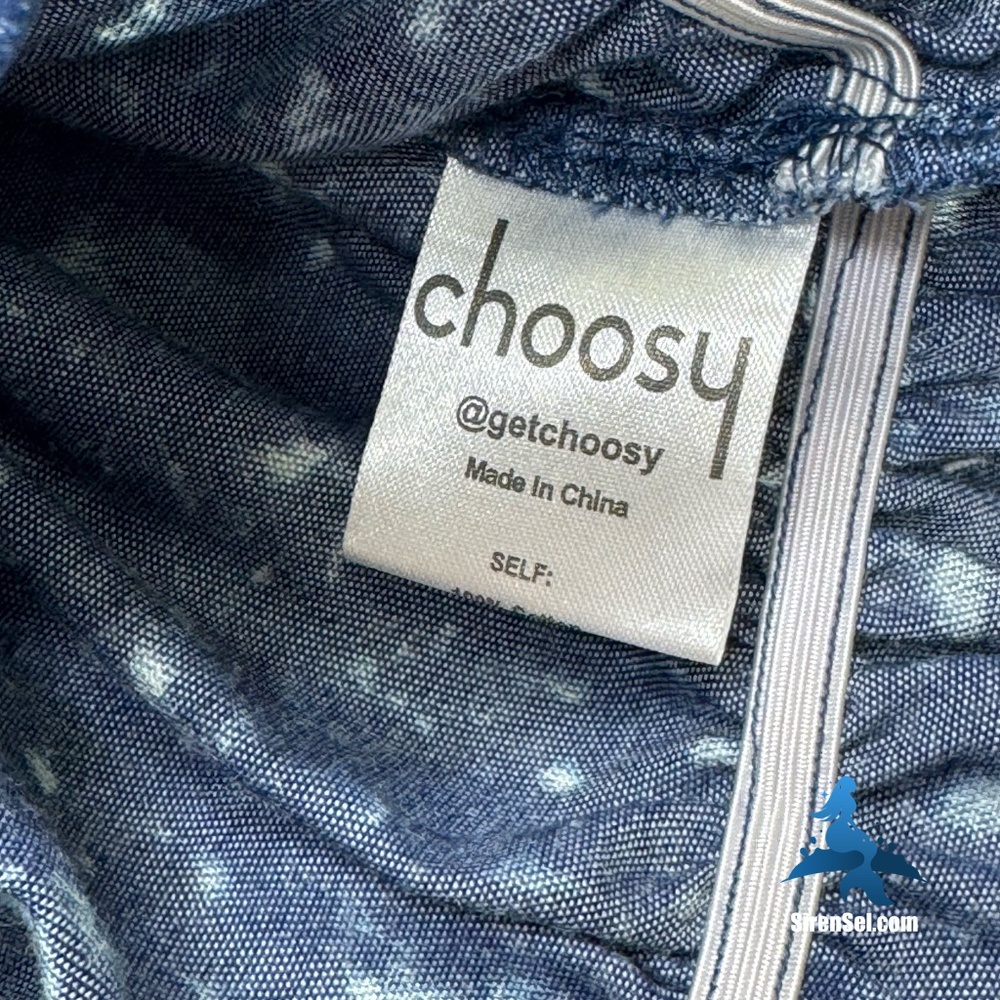 1153 NWT Choosy No Shade Bow Back Crop Top – L – Blue White - Picture 8 of 14